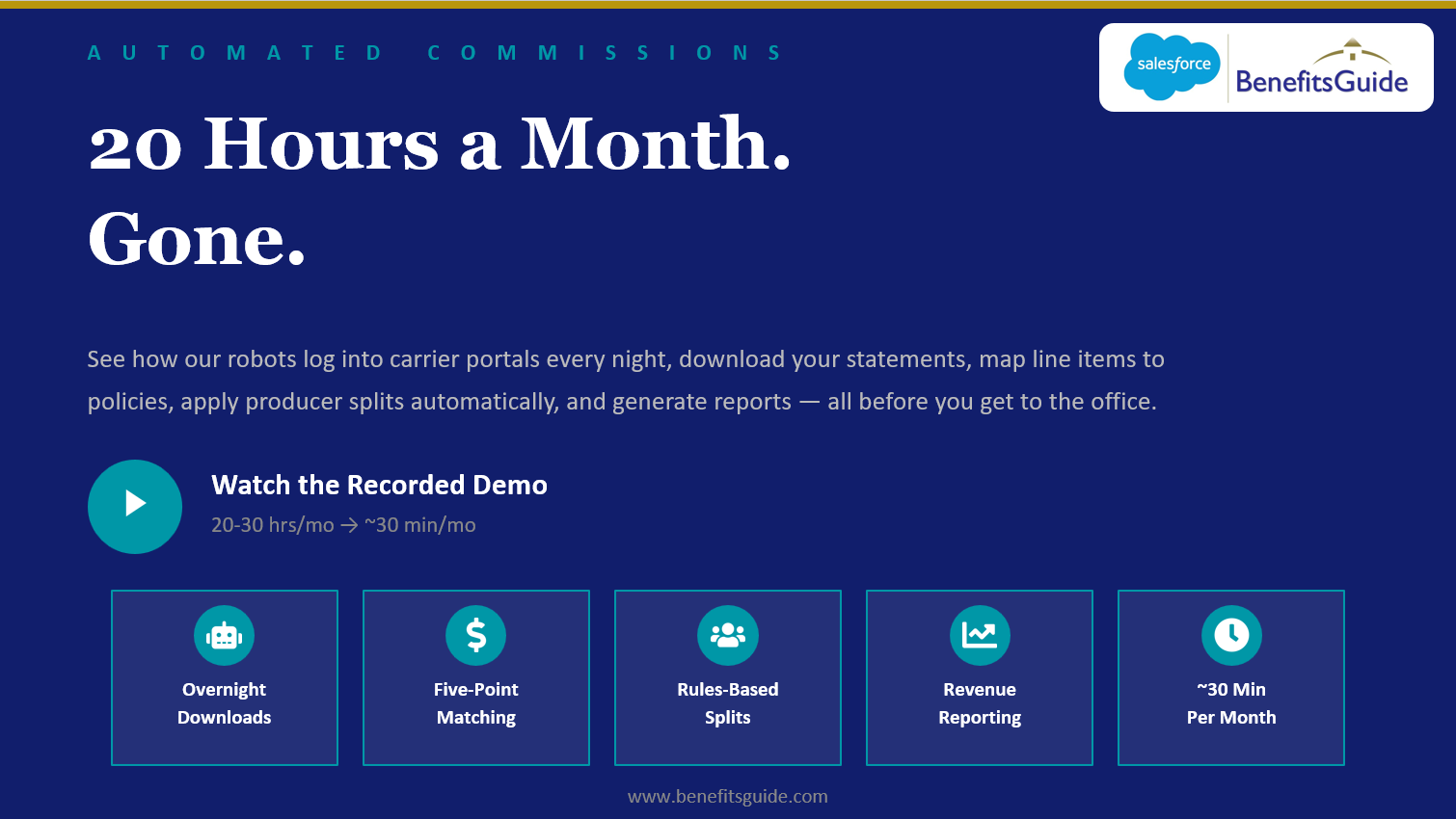 BenefitsGuide Automated Commission Tracking — Recorded Demonstration