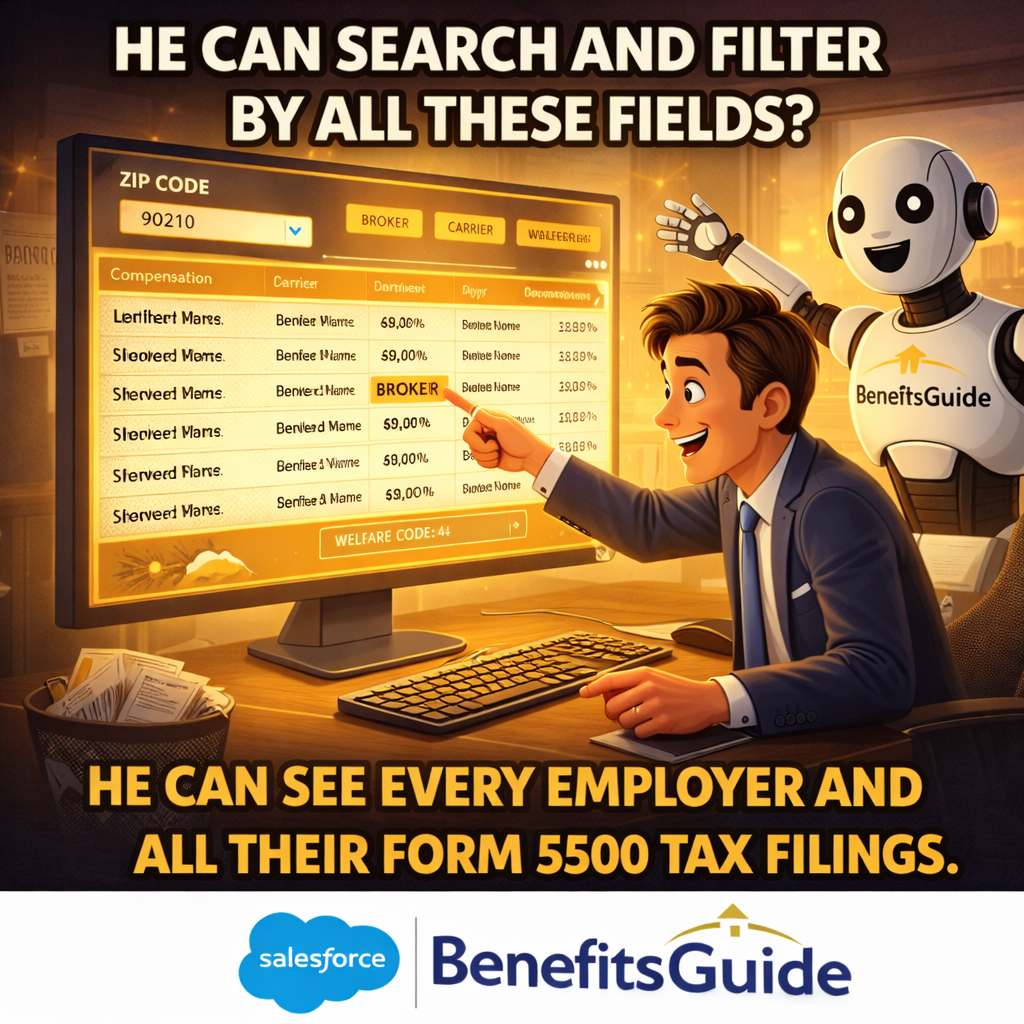 Creating a Salesforce account record from a Form 5500 filing with one click