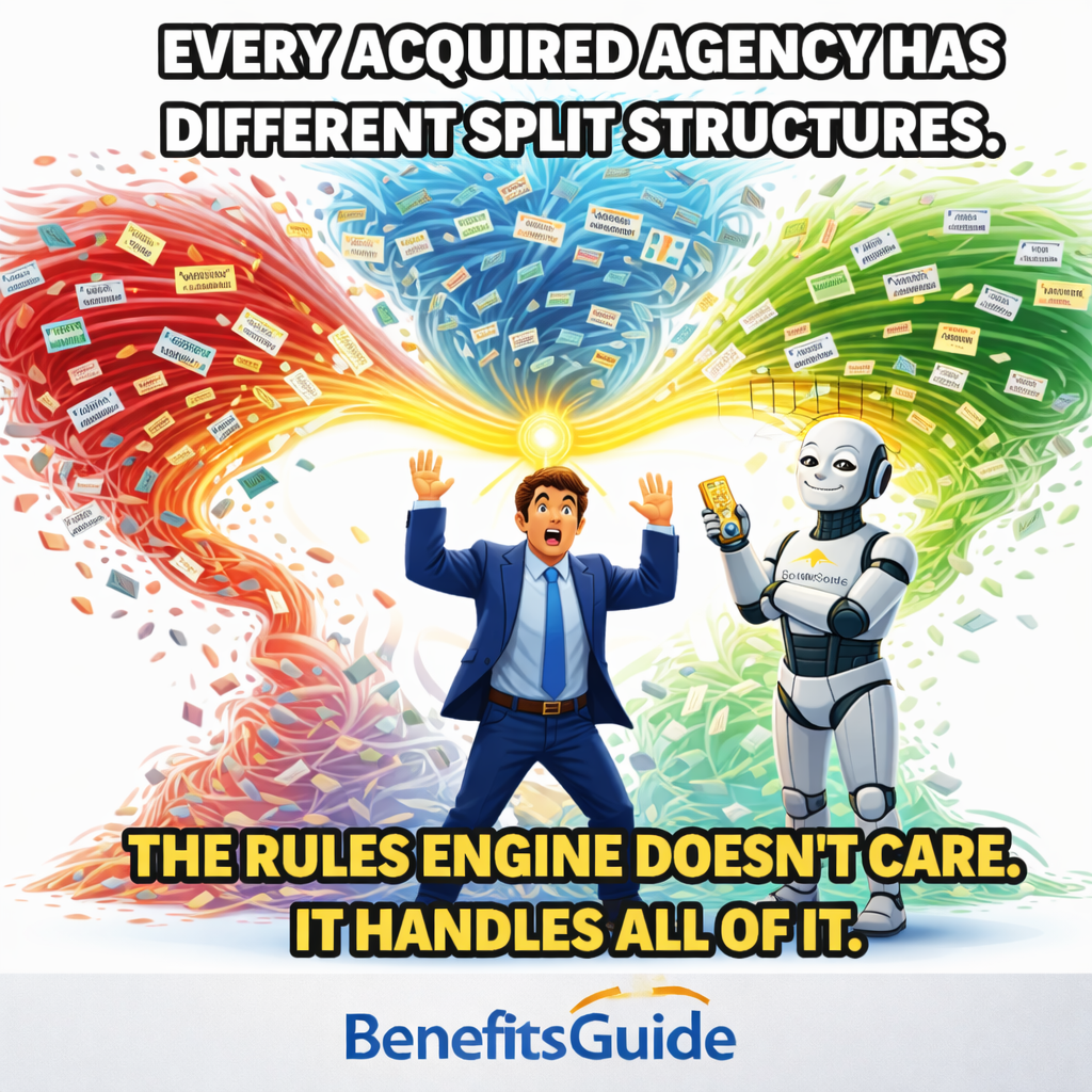 BenefitsGuide commission mapping showing five-point match and smart tag system