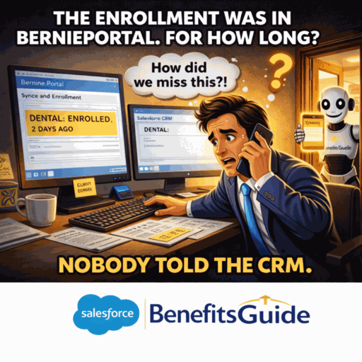 BenefitsGuide BerniePortal integration showing data syncing between platforms