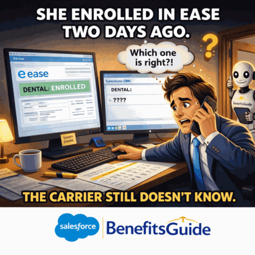 Salesforce and Ease integration showing bi-directional data sync