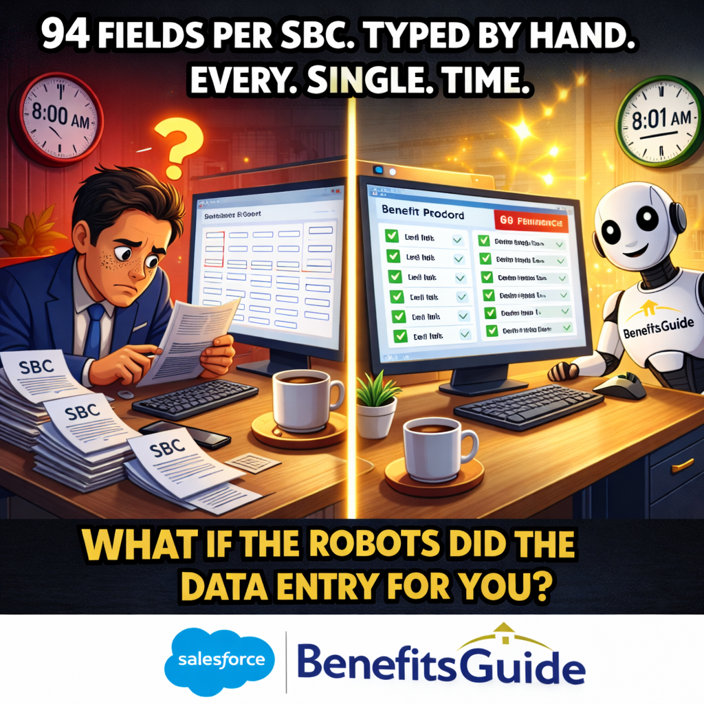 BenefitsGuide member transaction agent creating Employee, Dependent, and Member Transaction records and assigning tasks from a carrier change PDF